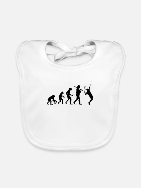 Evolution Tennis - Baby Bio-Lätzchen - Weiß - Vorne