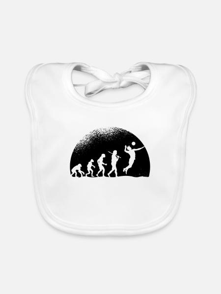Evolution Volleyball - Organic Baby Bibs - white - Front