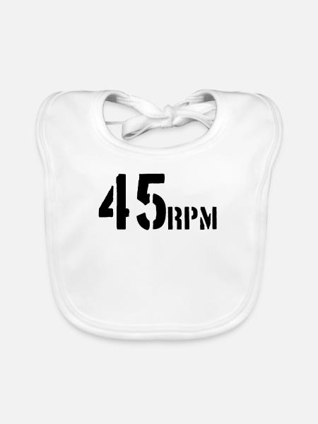 45 RPM Vinyl - Organic Baby Bibs - white - Front