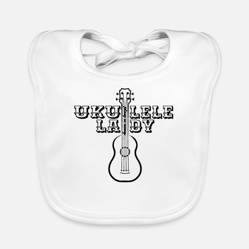 Ukulele Lady - Baby Bio-Lätzchen - Weiß
