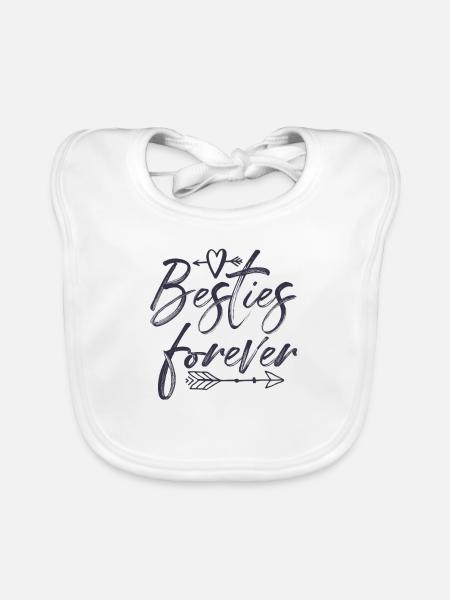Besties pour toujours - Bavoir bio Bébé - blanc - Devant