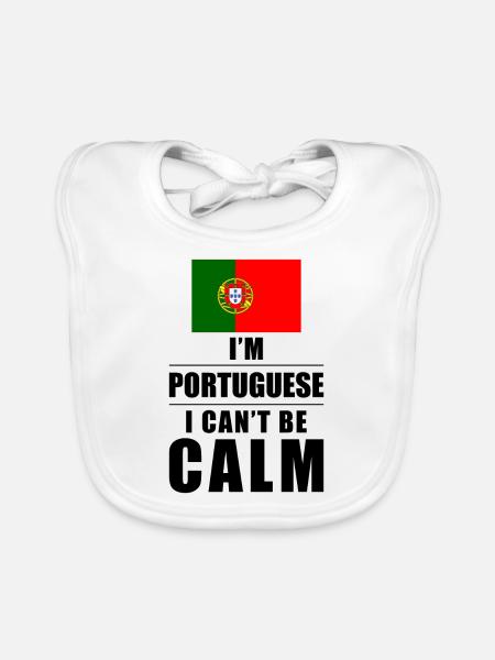 Portugiese Spruch - Baby Bio-Lätzchen - Weiß - Vorne