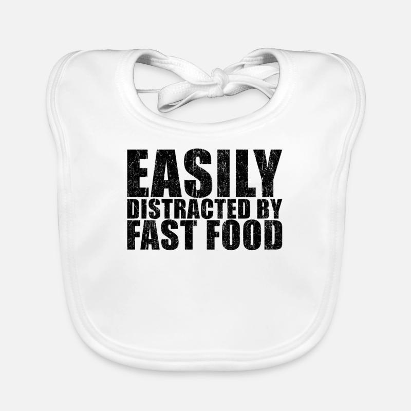 Fast Food Saying Organic Baby Bibs