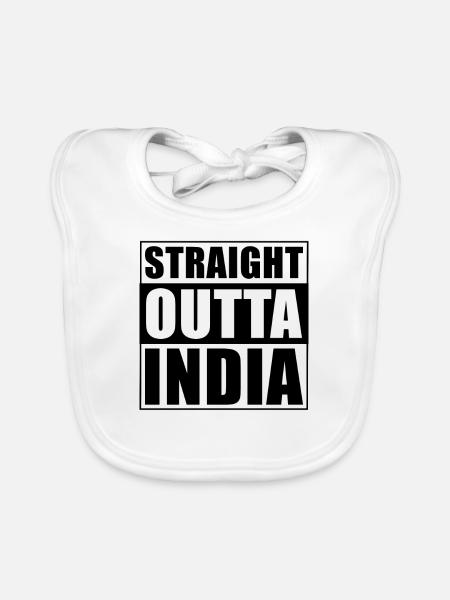 Straight outta Indien - Baby Bio-Lätzchen - Weiß - Vorne