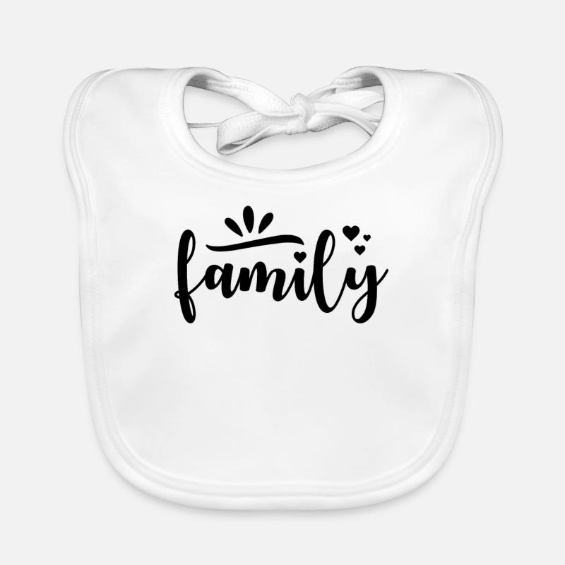 Texte de famille avec des cœurs Bavoir bio Bébé