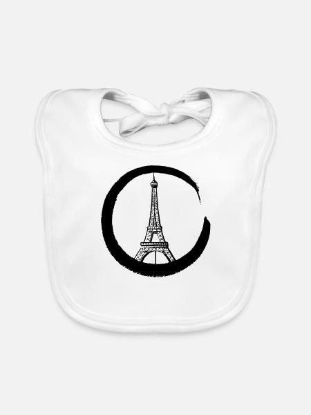 Tour Eiffel Paris - Bavoir bio Bébé - blanc - Devant