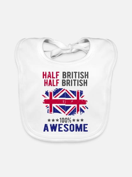 Half British Half British - Organic Baby Bibs - white - Front