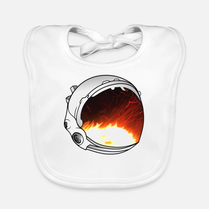 Astronaut Helmet Artwork Organic Baby Bibs