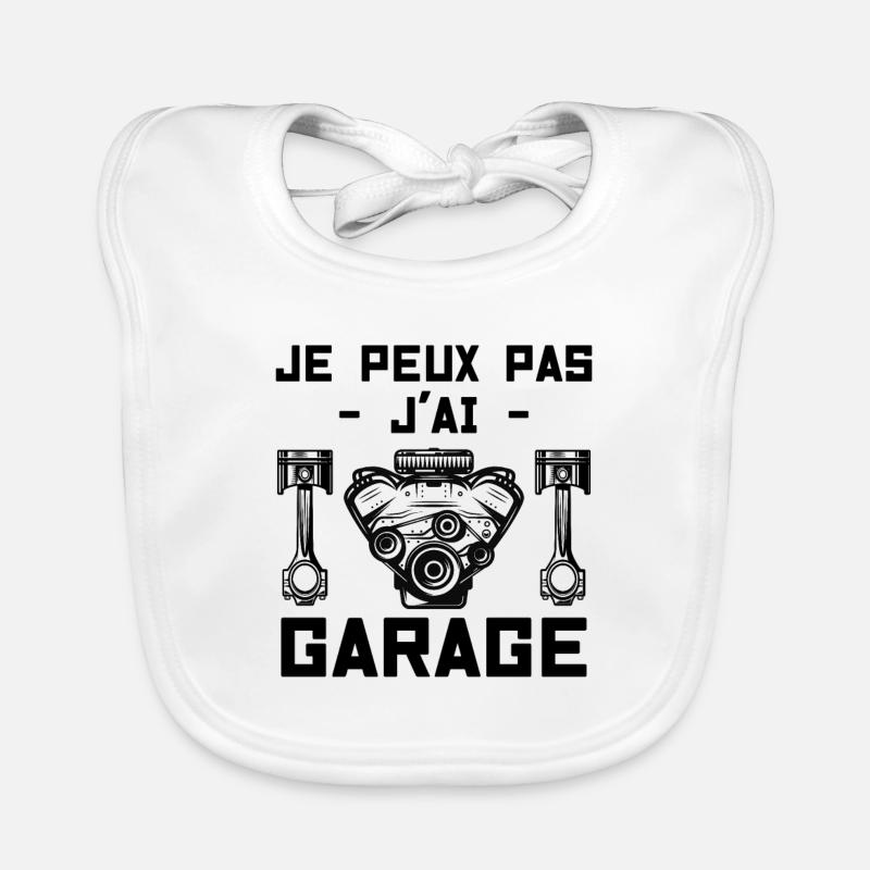Je peux pas j'ai garage Bavoir bio Bébé
