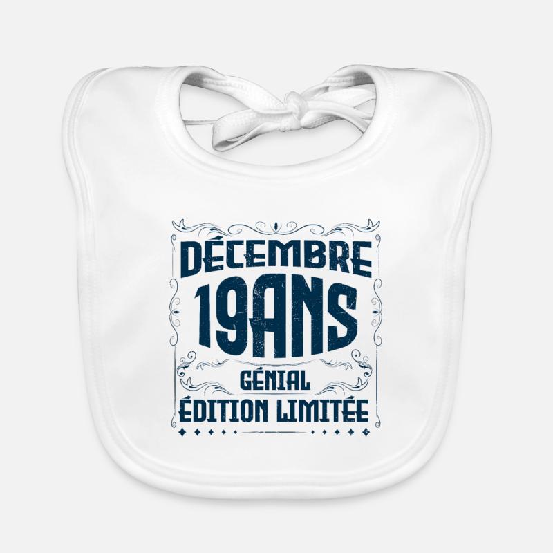 Anniversaire Décembre 19 ans, Cadeau Anniversaire Bavoir bio Bébé