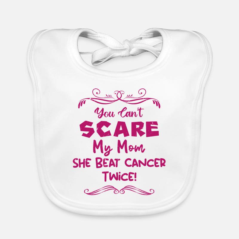 octobre rose , Le cancer du sein , maman - Bavoir bio Bébé - blanc