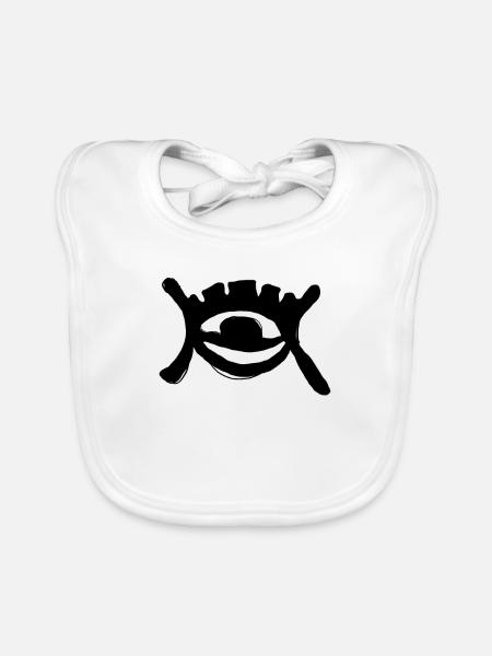 Egypt Ancient Symbol Universe - Organic Baby Bibs - white - Front