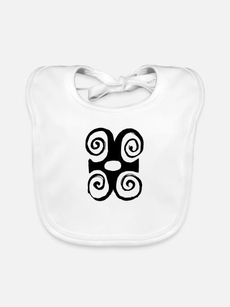 Egypt Ancient Symbol Strength - Organic Baby Bibs - white - Front