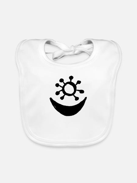 Egypt Ancient Symbol Love - Organic Baby Bibs - white - Front