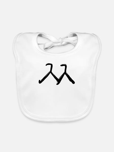 Korean letter - Organic Baby Bibs - white - Front