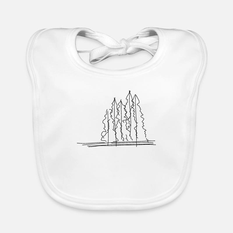 Forêt arborescente Lineart Bavoir bio Bébé