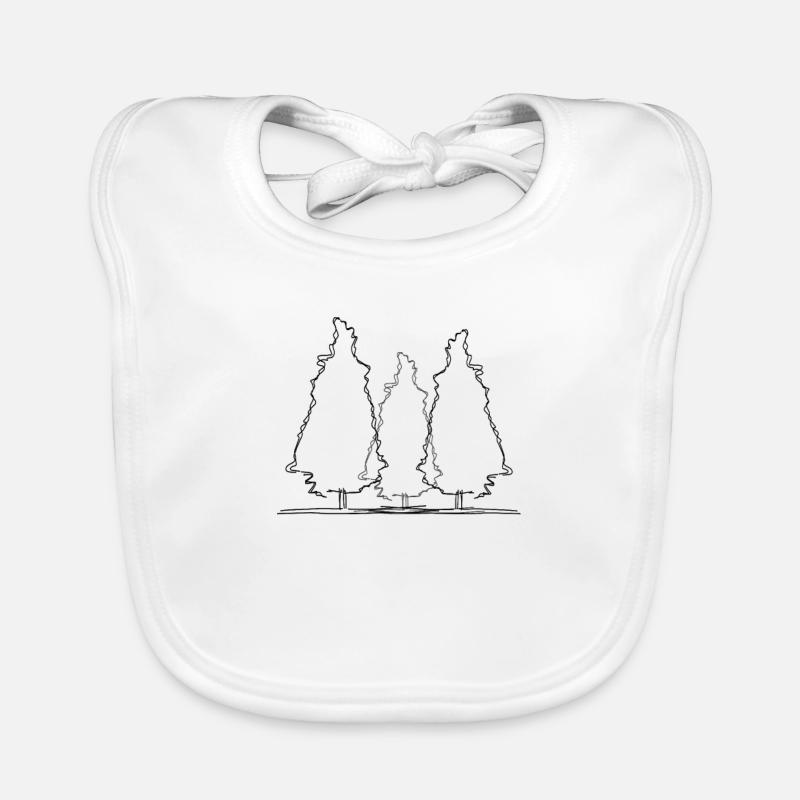 Tree Forest Lineart Organic Baby Bibs