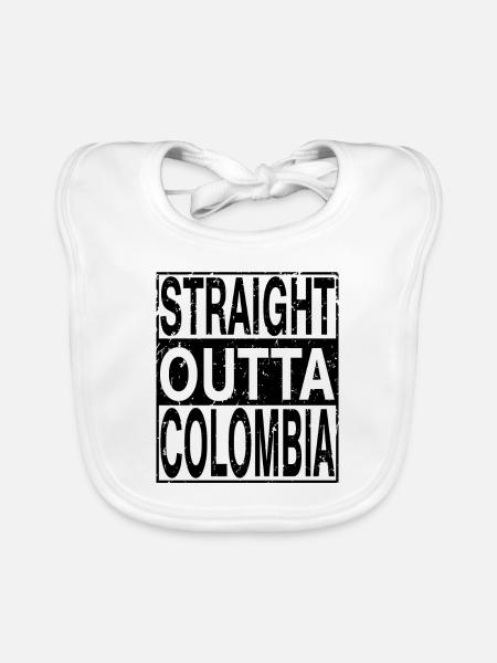 Colombia Straight outta Colombia - Organic Baby Bibs - white - Front