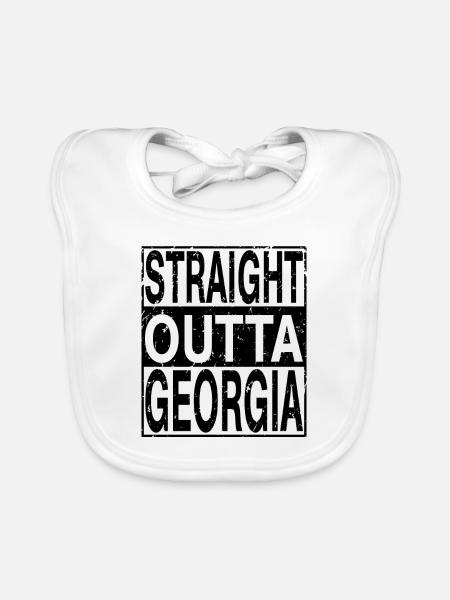 Georgia Straight outta Georgia - Organic Baby Bibs - white - Front
