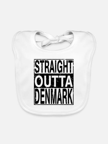 Denmark Straight outta Denmark - Organic Baby Bibs - white - Front