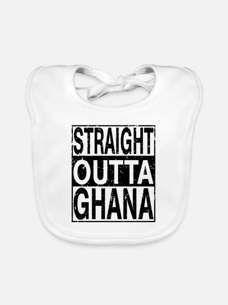 Ghana Straight outta Ghana - Organic Baby Bibs - white - Front