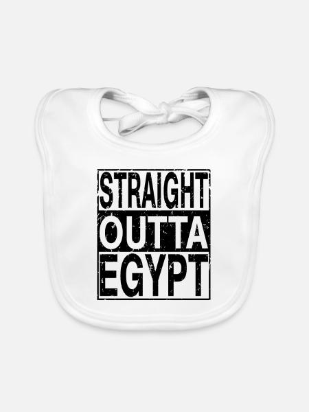 Egypt Straight outta Egypt - Organic Baby Bibs - white - Front