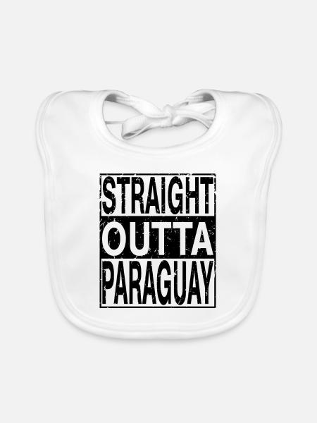 Paraguay Straight outta Paraguay - Organic Baby Bibs - white - Front
