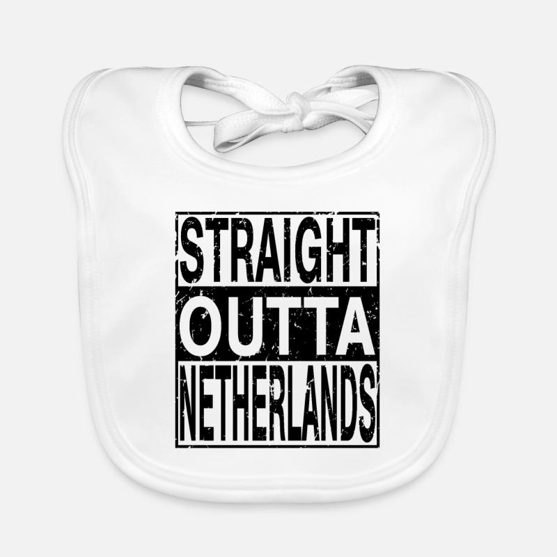 Niederlande Straight outta Niederlande - Baby Bio-Lätzchen - Weiß