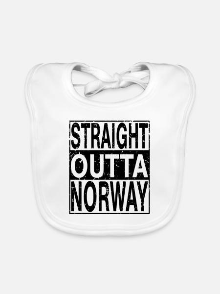 Norway Straight outta Norway - Organic Baby Bibs - white - Front