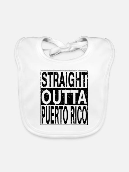 Porto Rico Straight outta Porto Rico - Bavoir bio Bébé - blanc - Devant