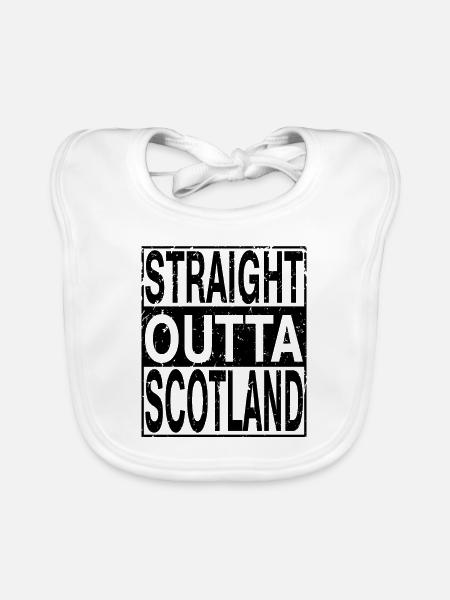 Schottland Straight outta Schottland - Baby Bio-Lätzchen - Weiß - Vorne