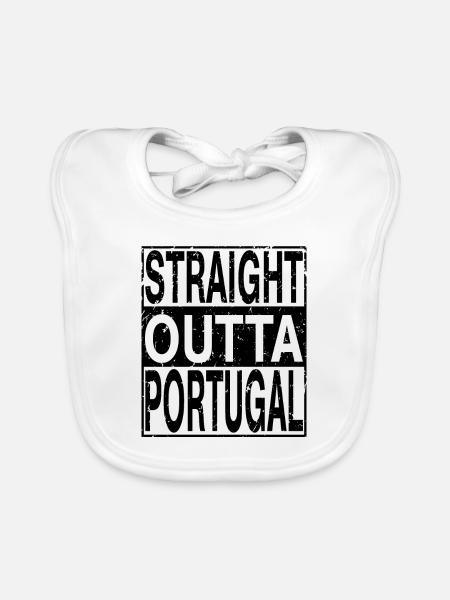Portugal Straight outta Portugal - Bavoir bio Bébé - blanc - Devant