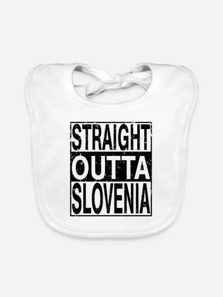 Slovenia Straight outta Slovenia - Organic Baby Bibs - white - Front