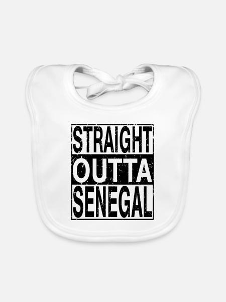 Senegal Straight outta Senegal - Organic Baby Bibs - white - Front