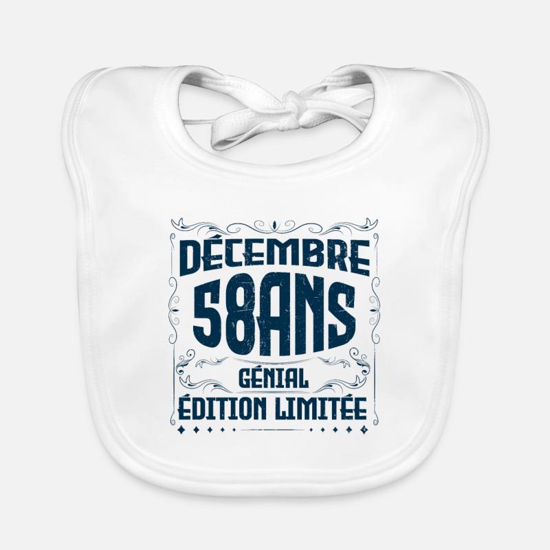 DÉCEMBRE 58 Ans | Édition limitée Bavoir bio Bébé