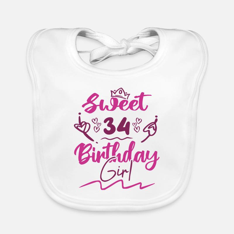 Süßes 34 Geburtstagskind | Geschenk Geburtstag Baby Bio-Lätzchen