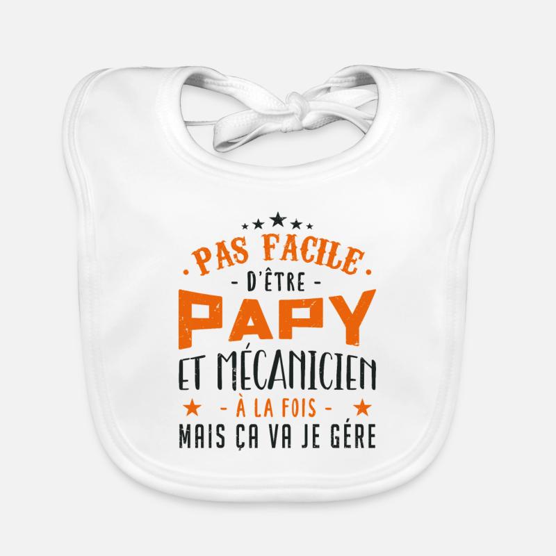 Papa Mécanicien Bavoir bio Bébé