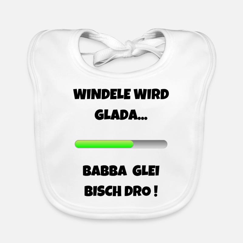 Windele wird geladen Schwäbisch Eltern Papa - Baby Bio-Lätzchen - Weiß