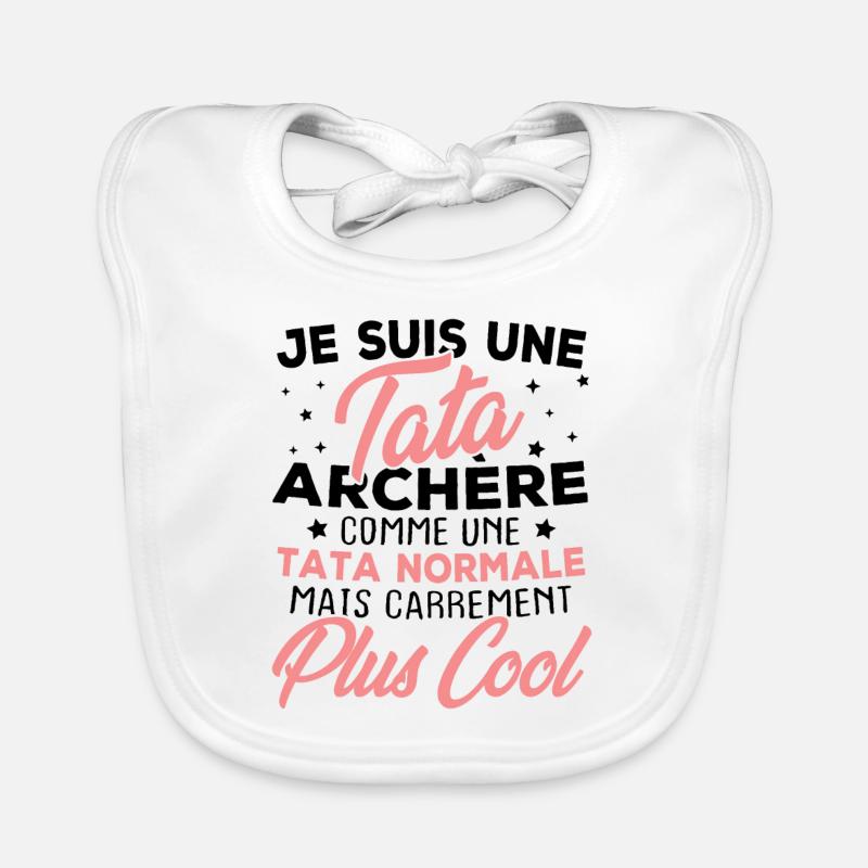 Je suis une tata archère - Bavoir bio Bébé - blanc