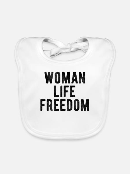 Woman Life Freedom - Baby Bio-Lätzchen - Weiß - Vorne