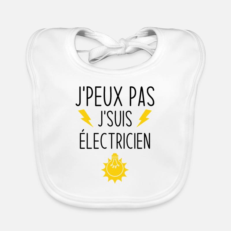I can't I'm an electrician Organic Baby Bibs