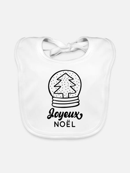 Joyeux Noël - Bavoir bio Bébé - blanc - Devant