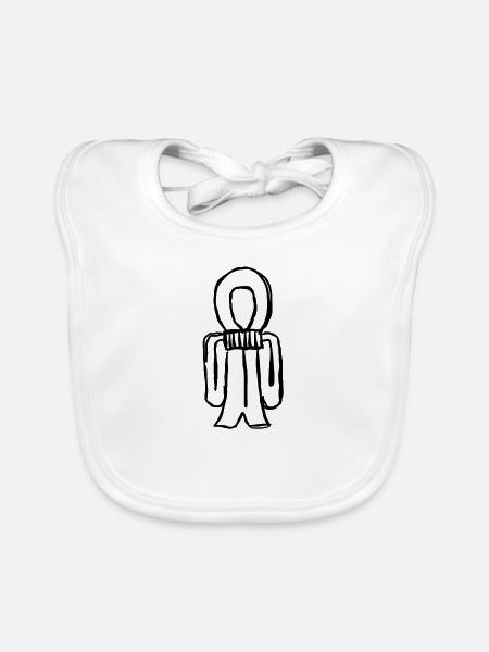 Egypt Ancient Symbol Tiet - Organic Baby Bibs - white - Front