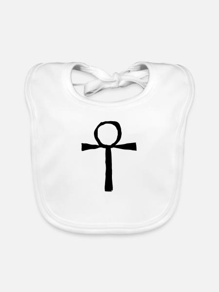 Egypte Ancien Symbole Ankh - Bavoir bio Bébé - blanc - Devant