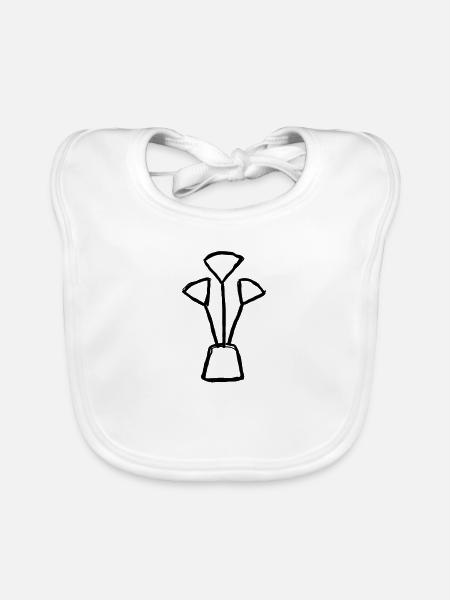 Egypt Ancient Symbol Mehyt - Organic Baby Bibs - white - Front