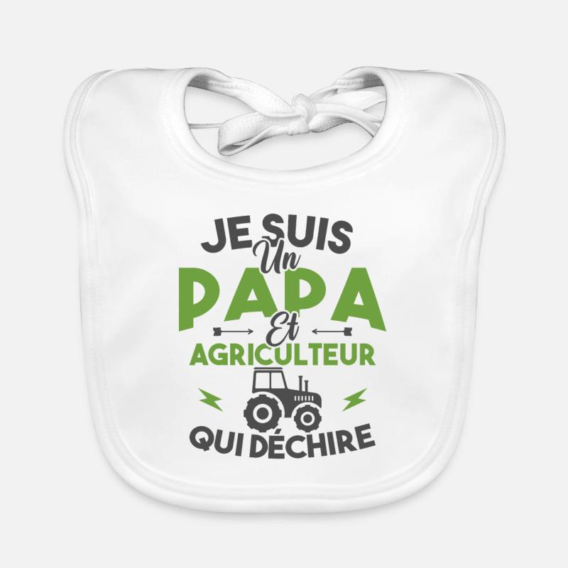 Papa et agriculteur Bavoir bio Bébé