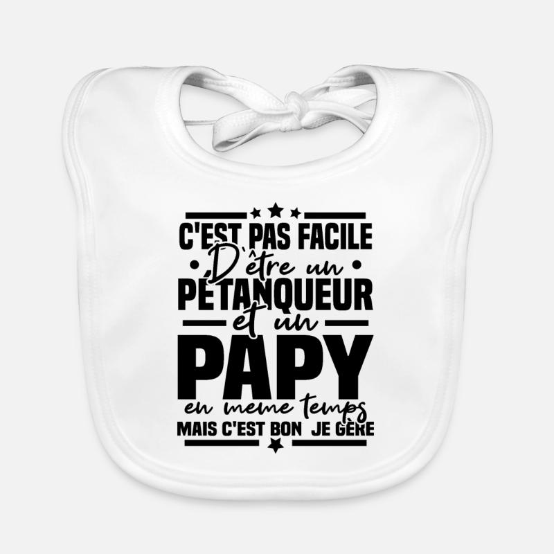 Pétanqueur et Papy Bavoir bio Bébé