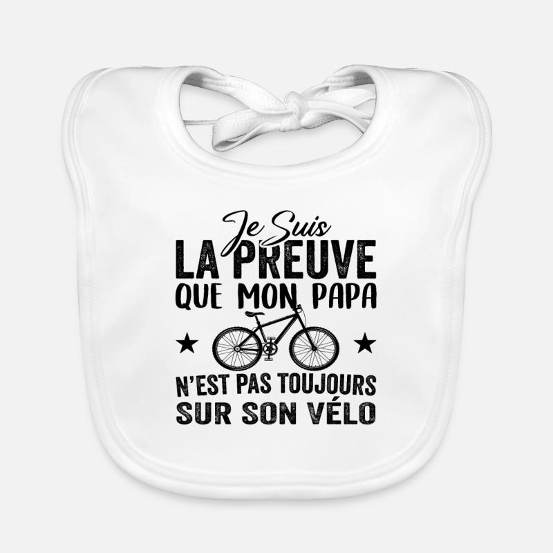 Papa cycliste cyclisme Bébé Nourrisson Naissance Bavoir bio Bébé