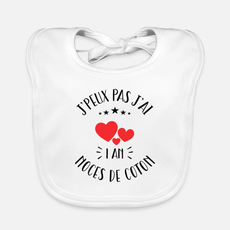Je Peux Pas J'ai Noces De Coton - Bavoir bio Bébé - blanc