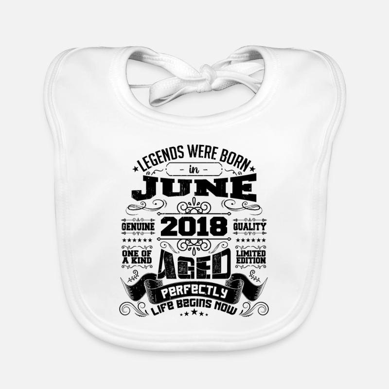 2018 Juni Jubiläum 2018 Juni | geboren im Juni 2018 Baby Bio-Lätzchen